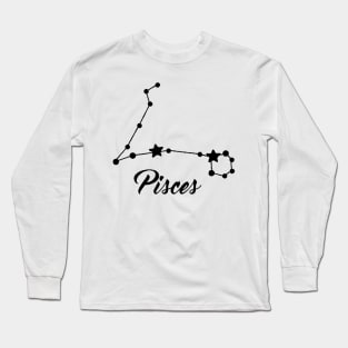 Pisces - Black print Long Sleeve T-Shirt
